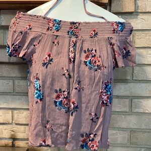 Twine & String Floral Off-Shoulder Women Top